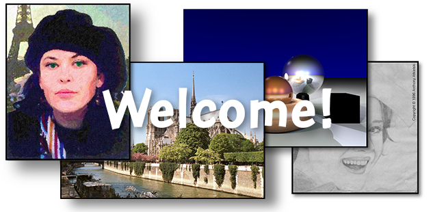 Montage of several portraits and landscapes
			with 'Welcome' superimposed